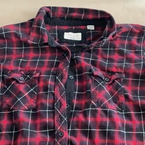 Weatherproof vintage womens xxl plaid relaxed distressed